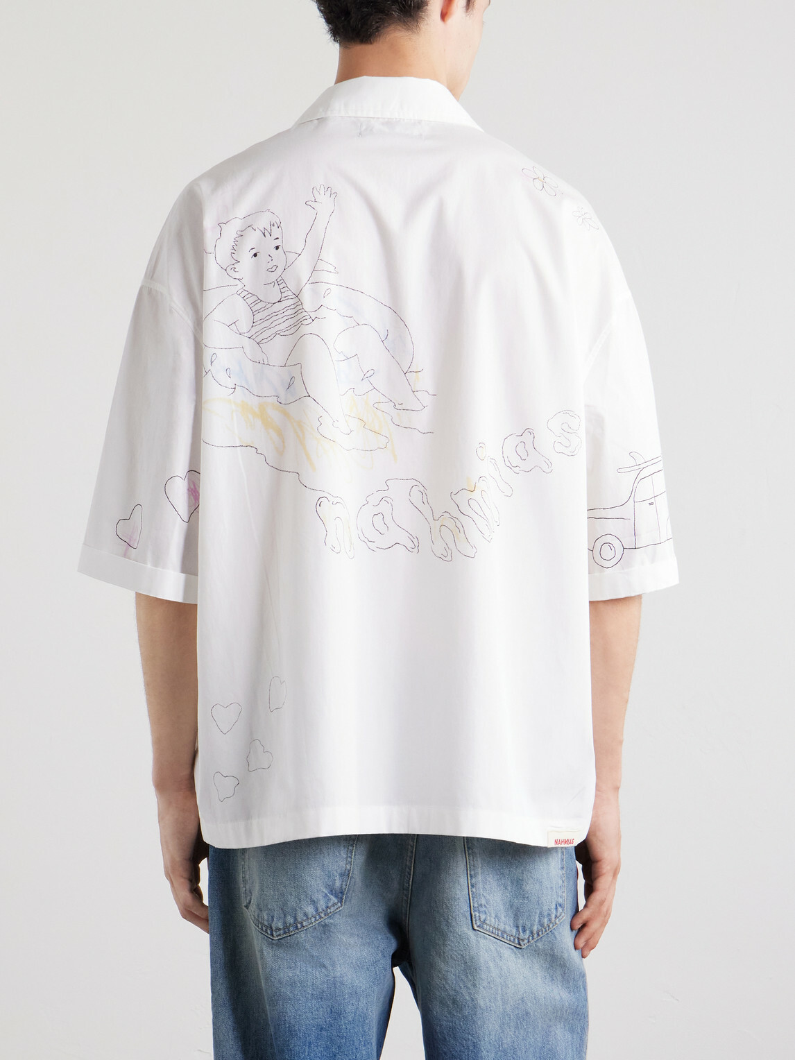 NAHMIAS - Scribble Cotton-Blend Poplin Shirt - White
