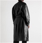 Vetements - Oversized Leather Trench Coat - Black
