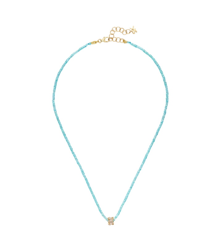 Photo: Suzanne Kalan Infinite 18kt gold beaded necklace with apatites and diamonds