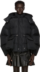 Alexander McQueen Black Grafitti Peplum Puffer Jacket