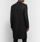 SAINT LAURENT - Metallic Woven Double-Breasted Overcoat - Black