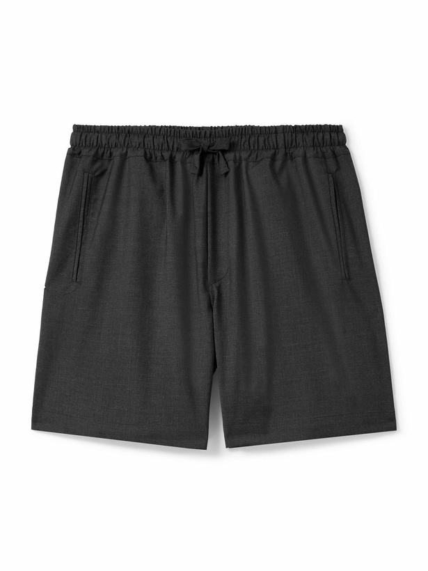 Photo: Saman Amel - Straight-Leg Wool Drawstring Shorts - Gray