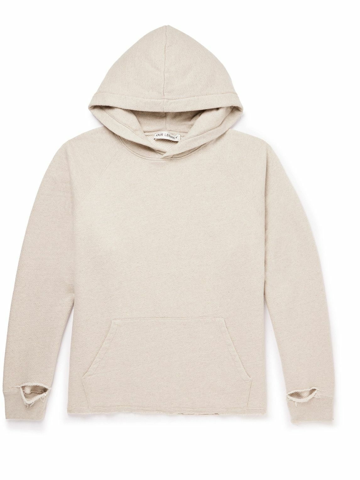 Photo: Our Legacy - Distressed Cotton and Linen-Blend Hoodie - Neutrals