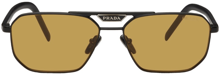 Photo: Prada Eyewear Black Hexagonal Sunglasses