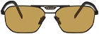 Prada Eyewear Black Hexagonal Sunglasses