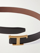 Tod's - 3cm Reversible Logo-Embellished Leather Belt - Brown