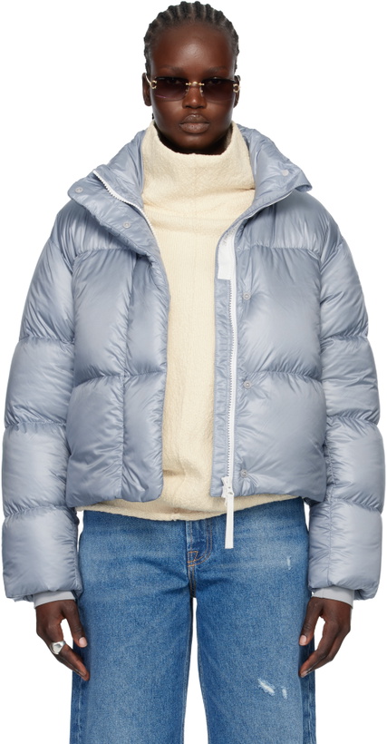 Photo: Canada Goose Blue 'White Label' Cypress Cropped Down Jacket
