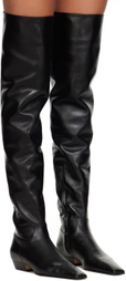 KHAITE Black 'The Marfa Over-The-Knee Flat' Boots