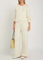 Varley Hartwell Button-through Stretch-jersey Cardigan Cream