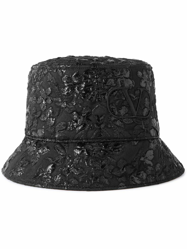 Photo: Valentino - Valentino Garavani Logo-Embroidered Brocade Twill Bucket Hat - Black