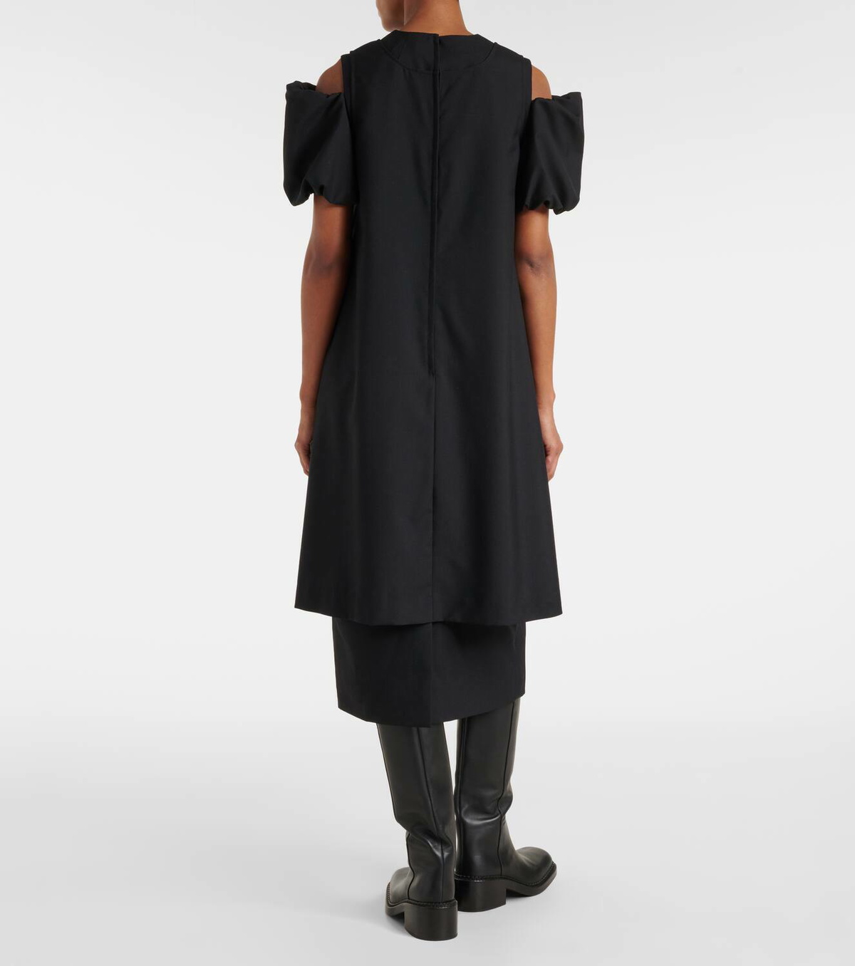 Noir Kei Ninomiya Cutout wool midi dress