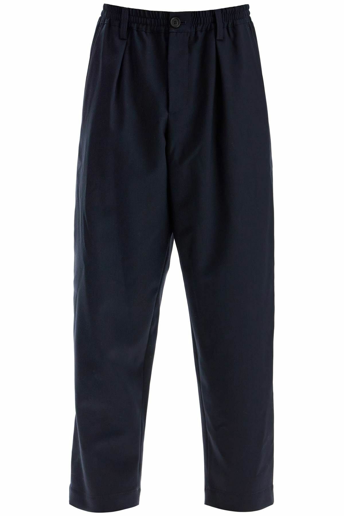 MARNI tropical wool cropped pants in Blue
