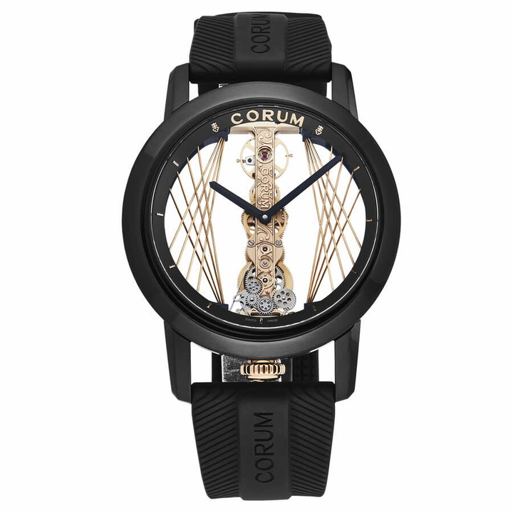 Photo: Corum Golden Bridge Hand Wind Gold Dial Mens Watch 113.955.95/F371 CA55R