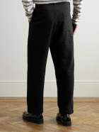 Oliver Spencer - William Straight-Leg Organic Cotton-Blend Seersucker Trousers - Black