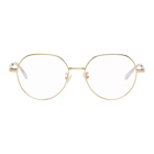 Bottega Veneta Gold Round Glasses