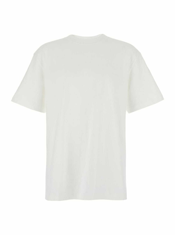 Photo: Purple Brand White Crewneck T-shirt With Dropped Shoulders In Cotton Man