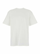 Purple Brand White Crewneck T-shirt With Dropped Shoulders In Cotton Man