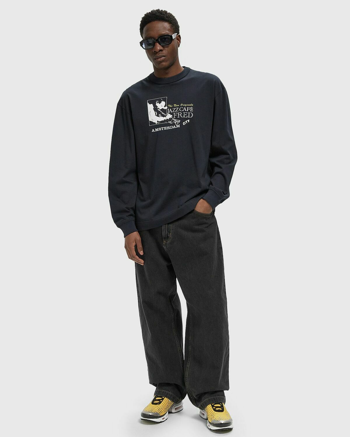 The New Originals JAZZ CAFE LONGSLEEVE Blue Mens Longsleefe