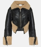 Dion Lee Reversible leather and shearling cropped jacket