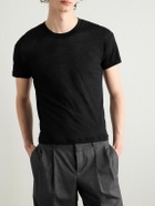 CELINE - Slim-Fit Logo-Embroidered Cotton-Jersey T-Shirt - Black