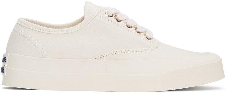 Photo: Maison Kitsuné White Canvas Laced Sneakers