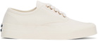 Maison Kitsuné White Canvas Laced Sneakers