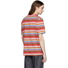 Missoni Red and Multicolor Striped Logo T-Shirt