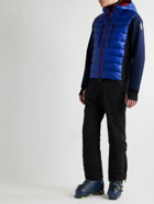 Moncler Grenoble - Quilted Shell-Panelled Jersey Hooded Down Ski Jacket - Blue