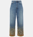 Valentino Beaded wide-leg jeans