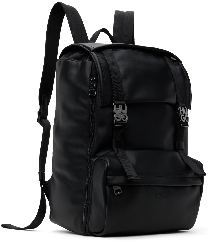 Hugo Black Embossed Backpack Hugo Boss