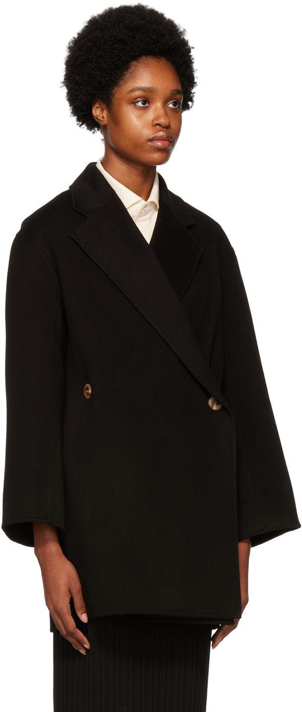 by Malene Birger Black Ayvia Double-Breasted Coat