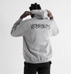 Vetements - Oversized Logo-Print Appliquéd Fleece-Back Cotton-Blend Jersey Hoodie - Unknown