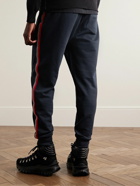 Moncler - Tapered Striped Cotton-Jersey Sweatpants - Blue