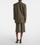 Saint Laurent Herringbone wool-blend Bermuda shorts
