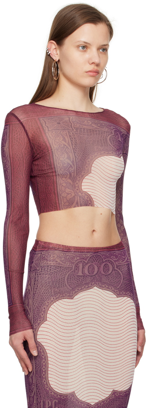 Jean Paul Gaultier Purple & Burgundy 'The Cartouche' Long Sleeve T