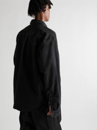 Balenciaga - Logo-Embroidered Padded Denim Overshirt - Black