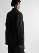 Balenciaga - Logo-Embroidered Padded Denim Overshirt - Black
