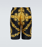 Versace - Printed silk twill shorts