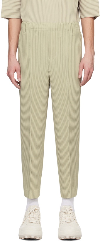 Photo: HOMME PLISSÉ ISSEY MIYAKE Taupe Compleat Trousers