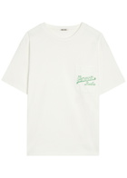 Bode Geneva Beaded Cotton T-shirt Cream