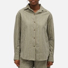 Faithfull The Brand Women's En Vau Stripe Shirt in Khaki Stripe