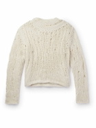 AIREI - Crocheted Recycled Cashmere and Wool-Blend Sweater - Neutrals