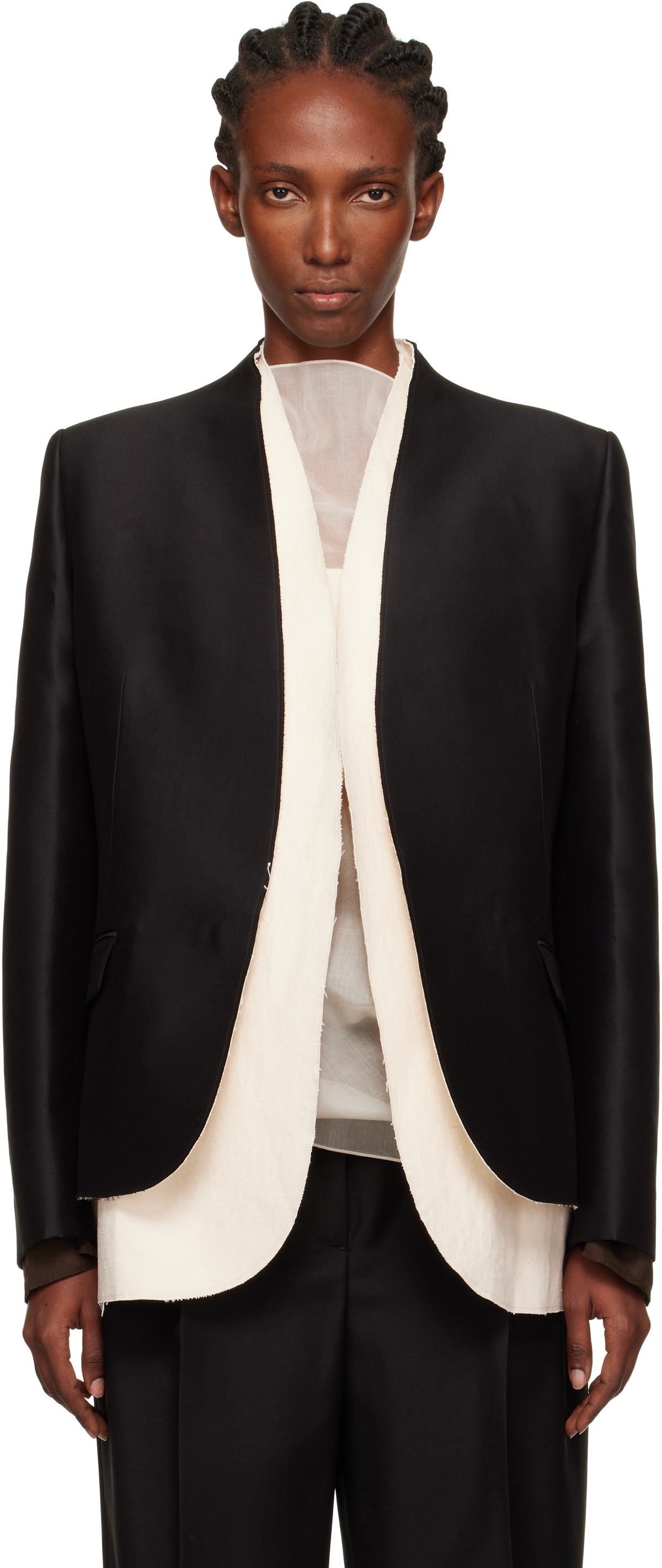 GIA STUDIOS Black & Off-White Tulip Blazer