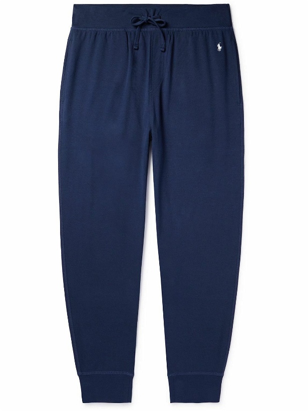 Photo: Polo Ralph Lauren - Tapered Logo-Embroidered Cotton-Jersey Pyjama Trousers - Blue