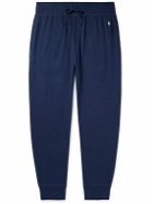 Polo Ralph Lauren - Tapered Logo-Embroidered Cotton-Jersey Pyjama Trousers - Blue