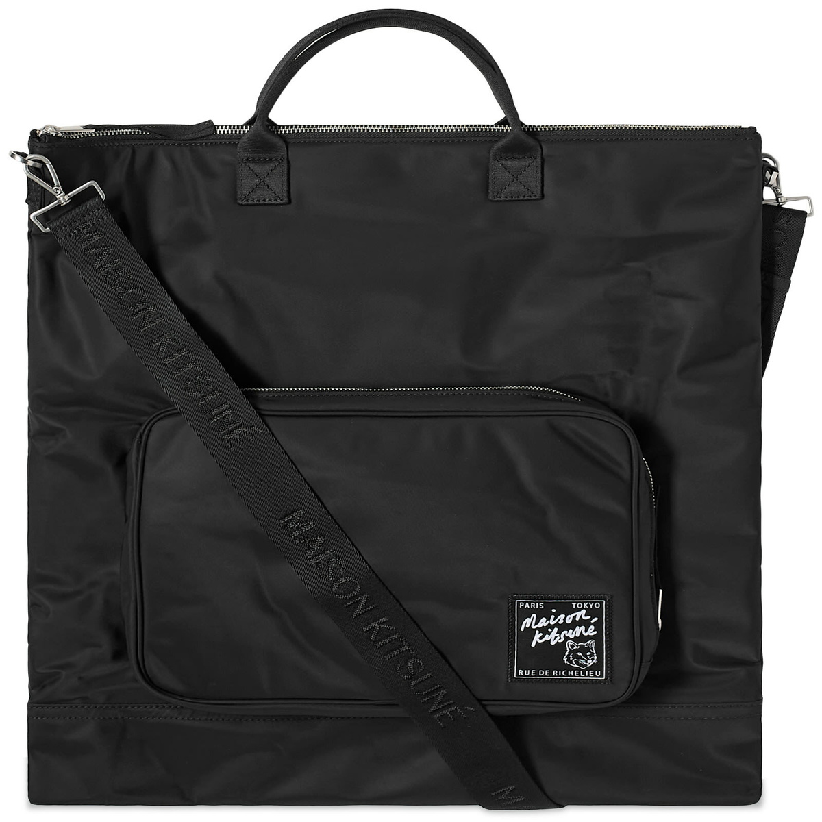 Maison Kitsuné Men's Nylon Helmet Bag in Black