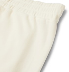 Palm Angels - Striped Webbing-Trimmed Cotton-Blend Velvet Track Pants - Off-white