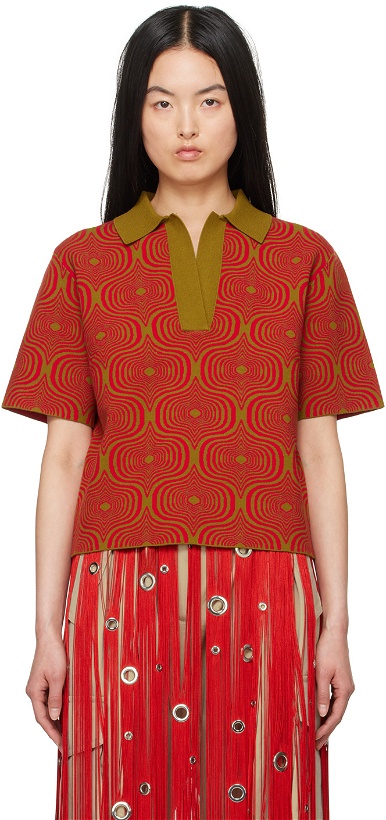 Photo: Dries Van Noten Red & Green Graphic Polo