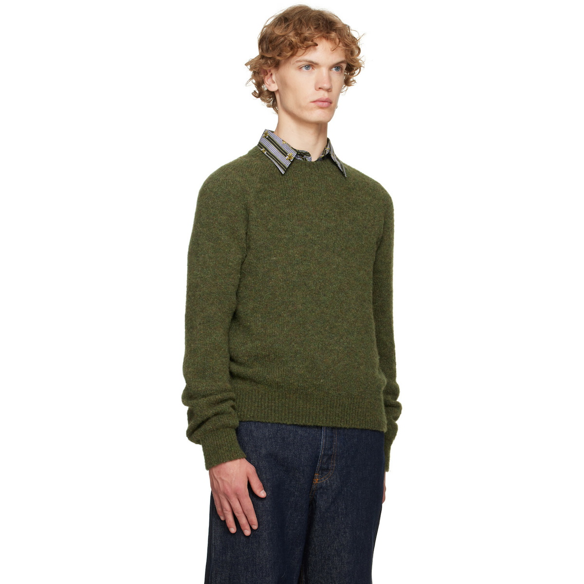 Dries Van Noten Green Alpaca Sweater