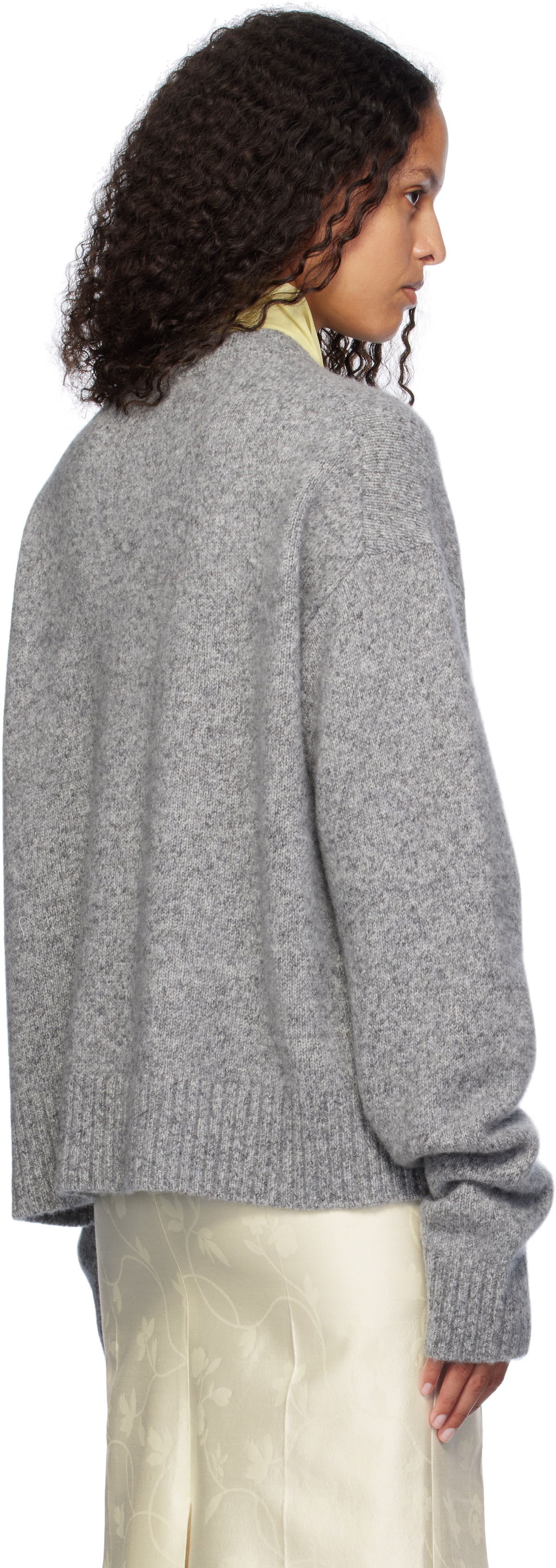 AO Yes Gray One Button Sweater